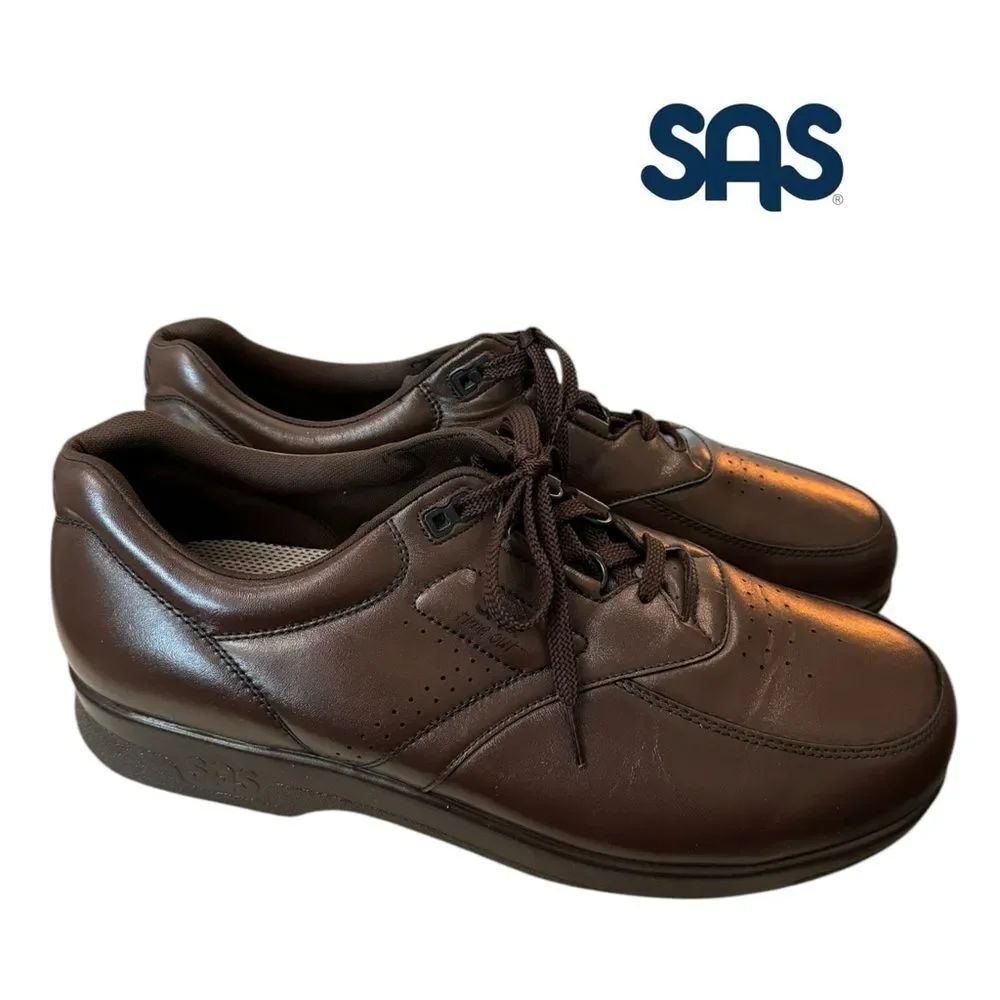 New SAS Men's Time Out Antique Walnut Brown Leather Sneakers 13.5 13.5M